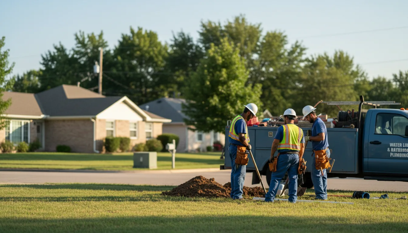 Residential water line and bathroom plumbing service in Stendal, IN